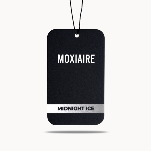 moxiaire midnight ice premium hanging air freshener - turbo scents black ice luxury fragrance