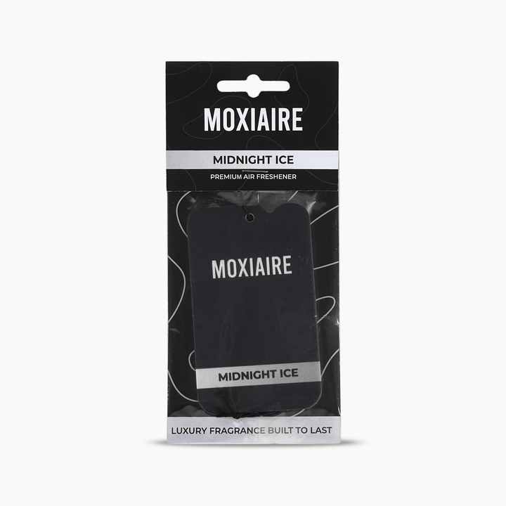 moxiaire midnight ice premium hanging air freshener - turbo scents black ice luxury fragrance